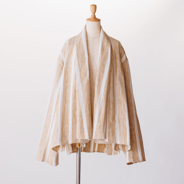 short haori ブラシストライプゴールドホワイト