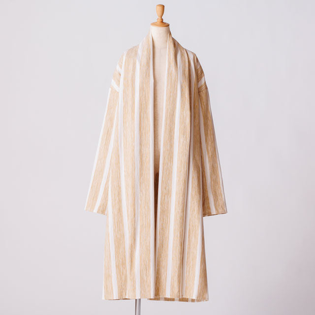 long haori ブラシストライプゴールドホワイト