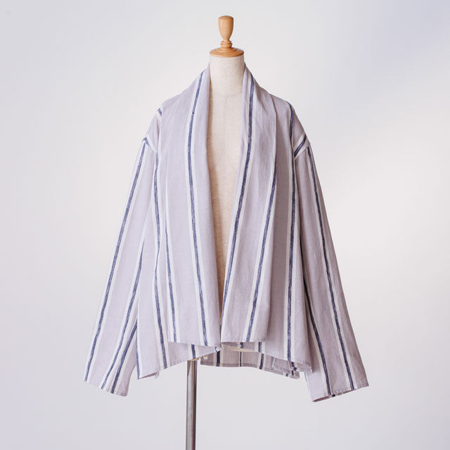 short haori マーカーストライプグレー