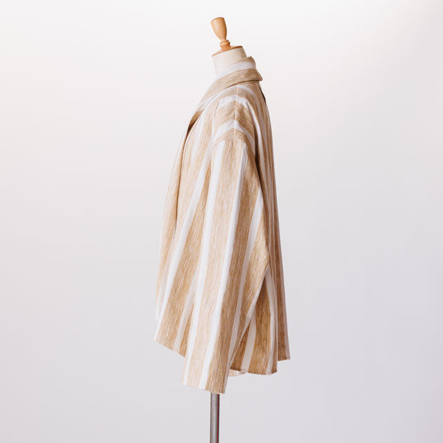 short haori ブラシストライプゴールドホワイト