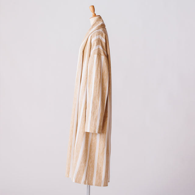 long haori ブラシストライプゴールドホワイト