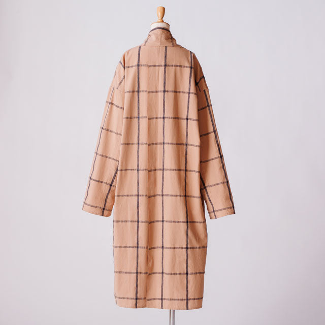 long haori マーカーチェックベージュ