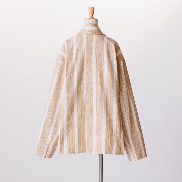 short haori ブラシストライプゴールドホワイト