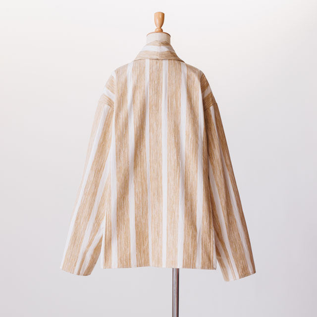 short haori ブラシストライプゴールドホワイト　