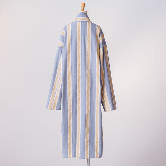 long haori ブラシストライプブルーゴールド